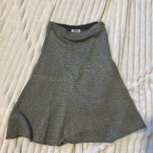 MOSCHINO Cheap and Chic Vintage Knit MIDI Skirt in Gray size 4 - Picture 6 of 12